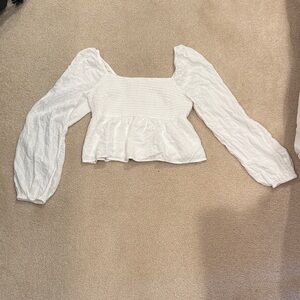 Hollister White Puff Sleeve Blouse
